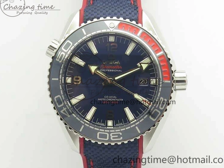 0505 Planet Ocean “Pyeongchang 2018” 43.5mm SS OMF 1:1 Best Edition Blue Dial On Nylon Strap A Soft 8082